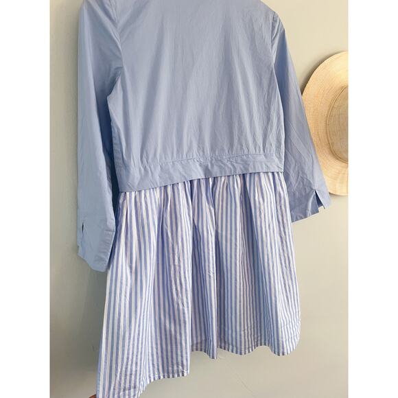 English Factory | Stripe Contrast Mini Shirtdress in Powder Blue | Sz XS - Picture 11 of 11
